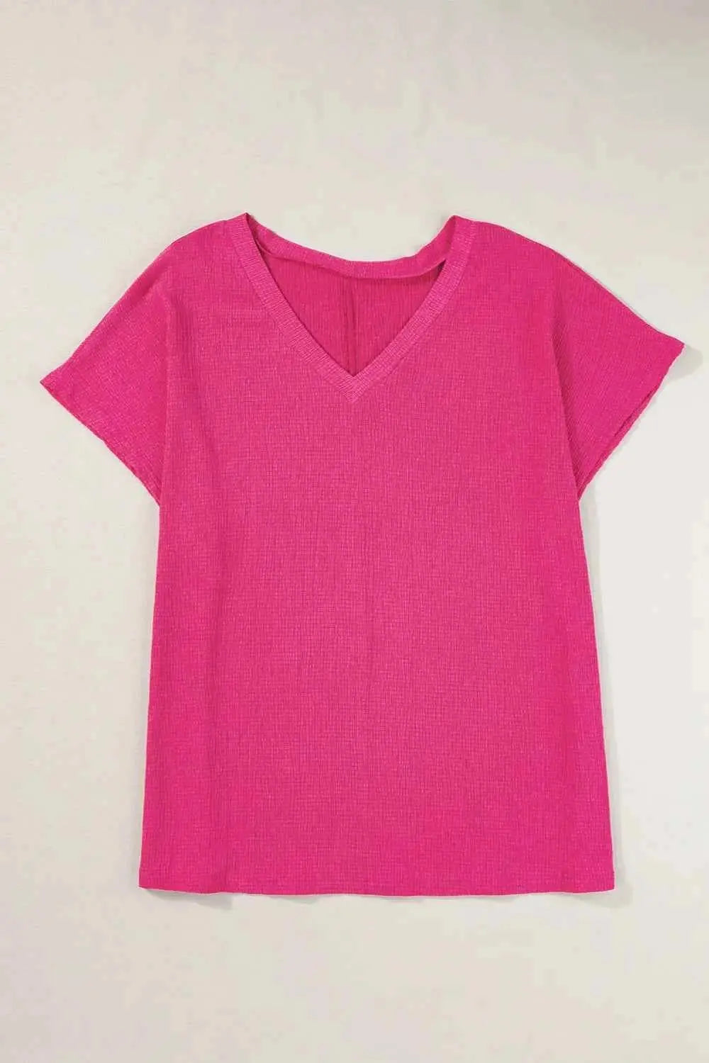 Plus Size V-Neck Short Sleeve Top