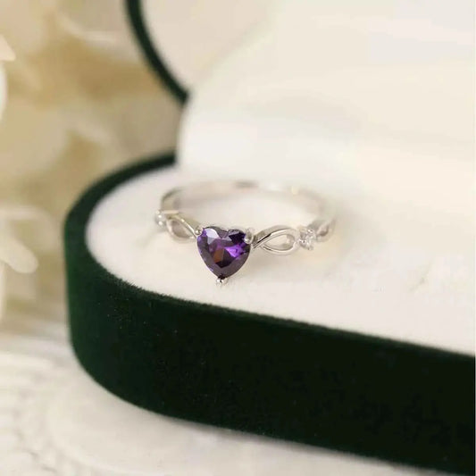 925 Sterling Silver Zircon Heart Ring