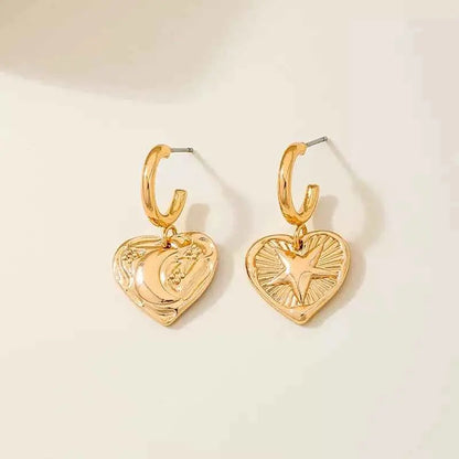 18K Gold-Plated Heart Earrings