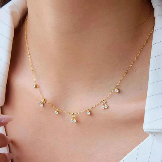 18K Gold-Plated Zircon Cherry Necklace