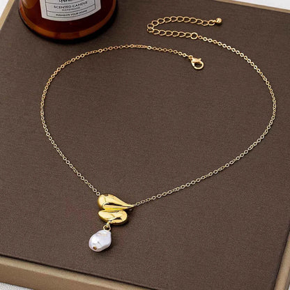 Synthetic Pearl 18K Gold-Plated Alloy Necklace