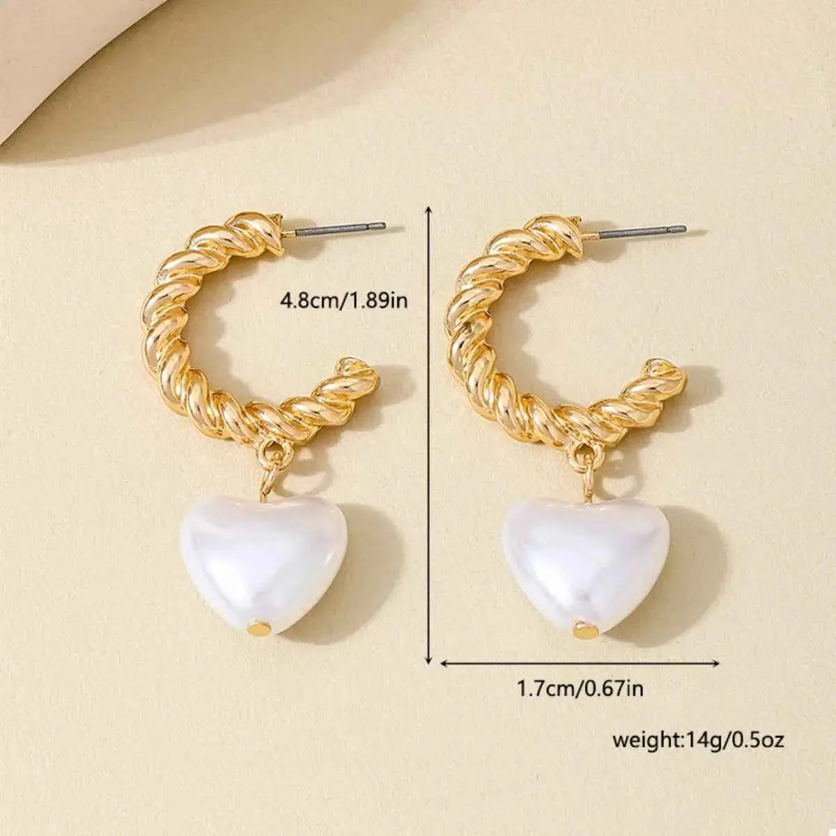 18K Gold-Plated C-Hoop Heart Earrings