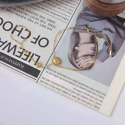 18K Gold-Plated Chain Sun Bracelet