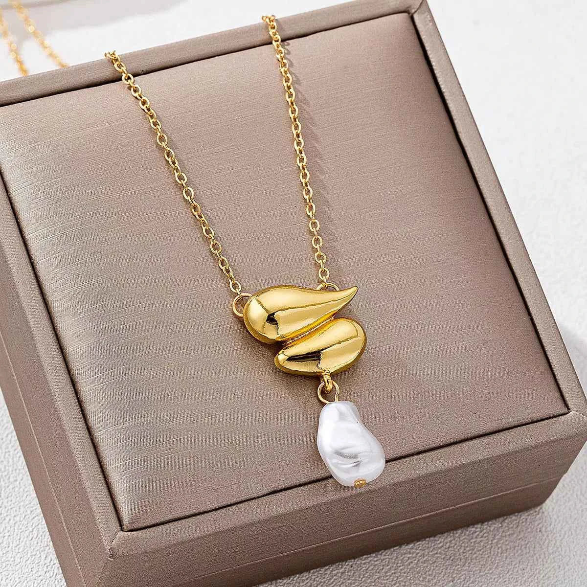 Synthetic Pearl 18K Gold-Plated Alloy Necklace