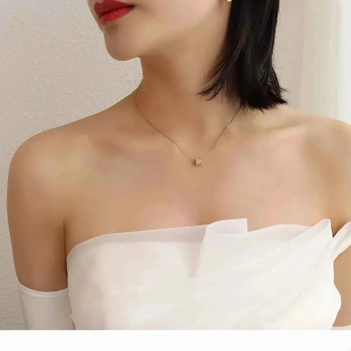18K Gold-Plated Zircon Minimalist Necklace