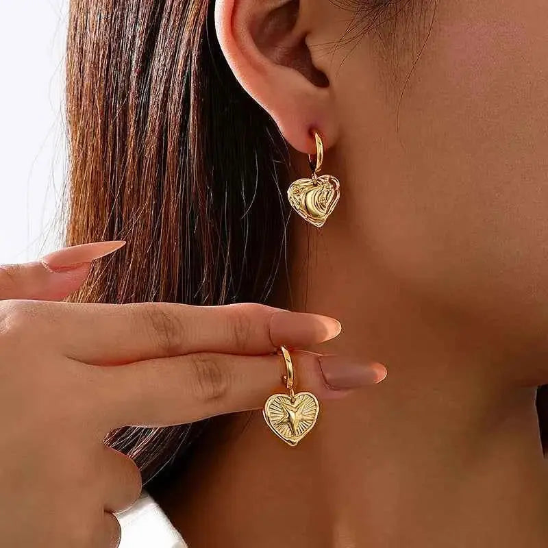 18K Gold-Plated Heart Earrings