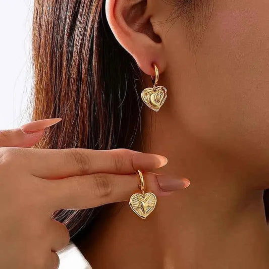 18K Gold-Plated Heart Earrings