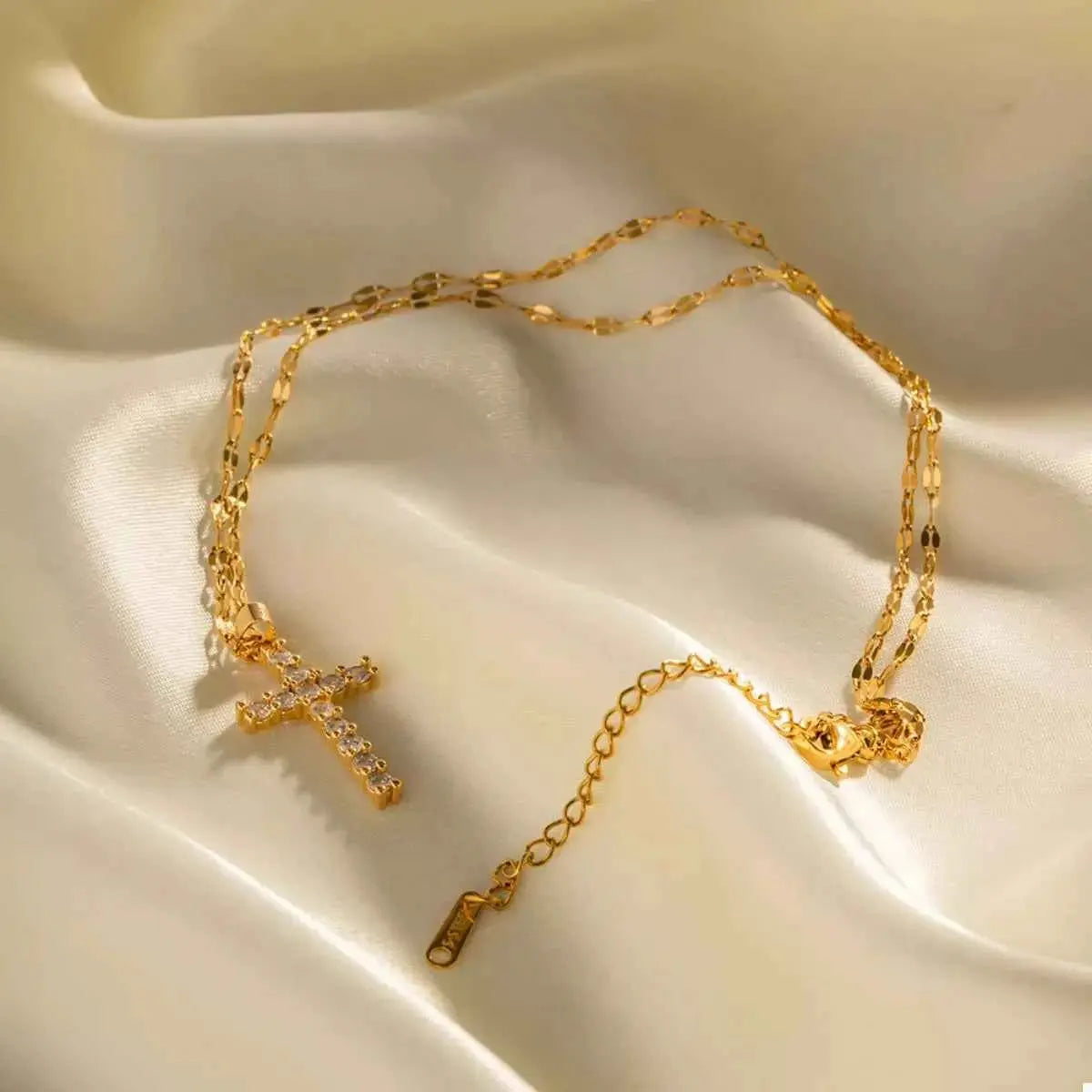18K Gold-Plated Cross Pendant Necklace