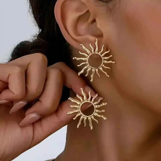 18K Gold-Plated Sun Earrings