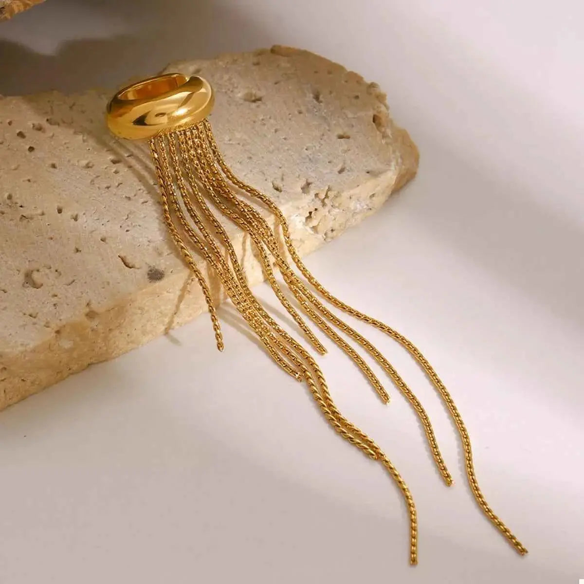 18K Gold-Plated Chain Fringe Earrings