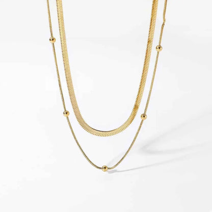 2 Piece 18K Gold-Plated Chain Necklace