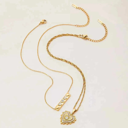 18K Gold-Plated Zircon Pendant Necklace