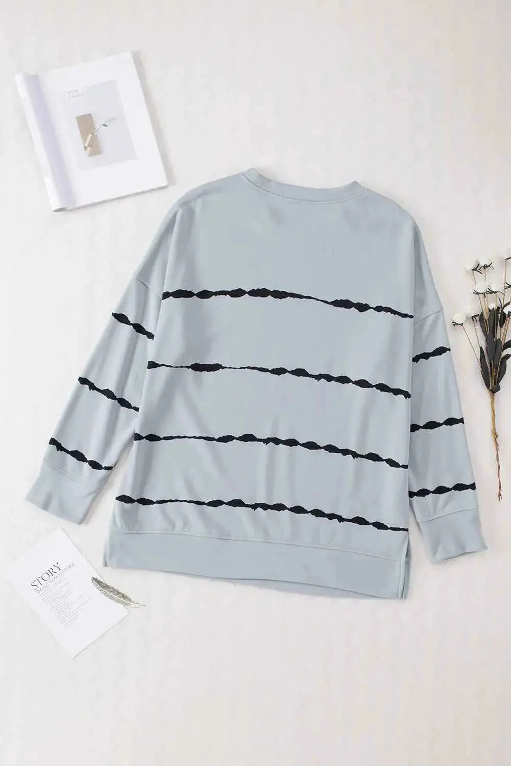 Plus Size Round Neck Dropped Shoulder Sweatshirt