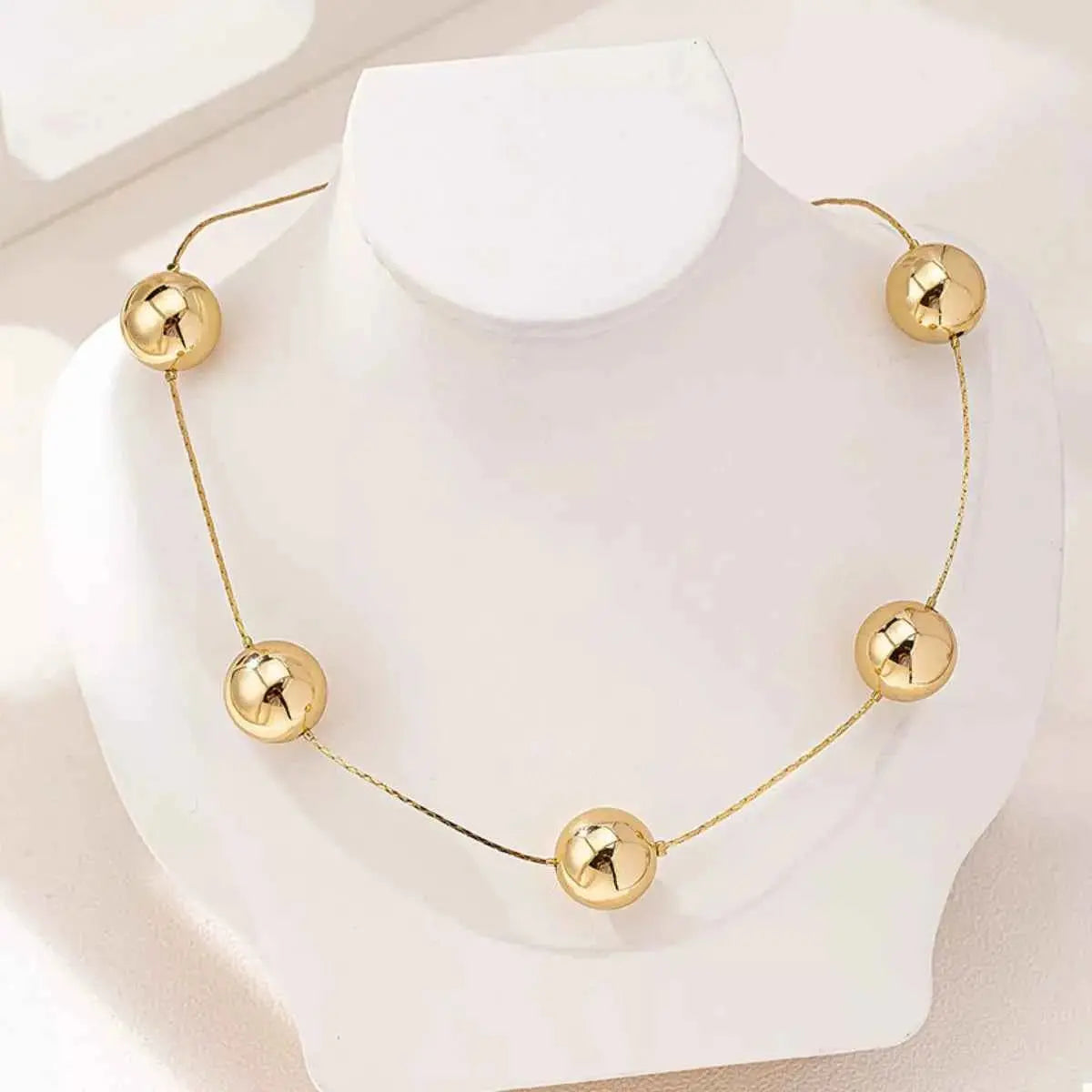 Golden Sphere Statement Necklace