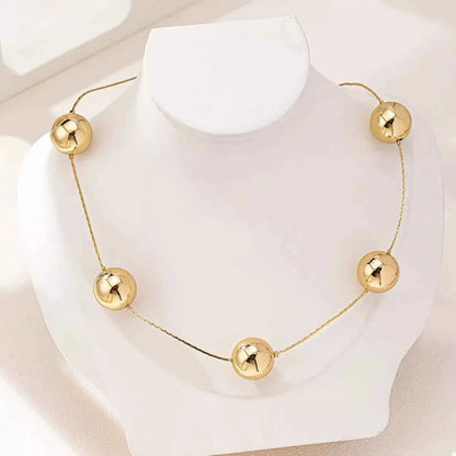 Golden Sphere Statement Necklace