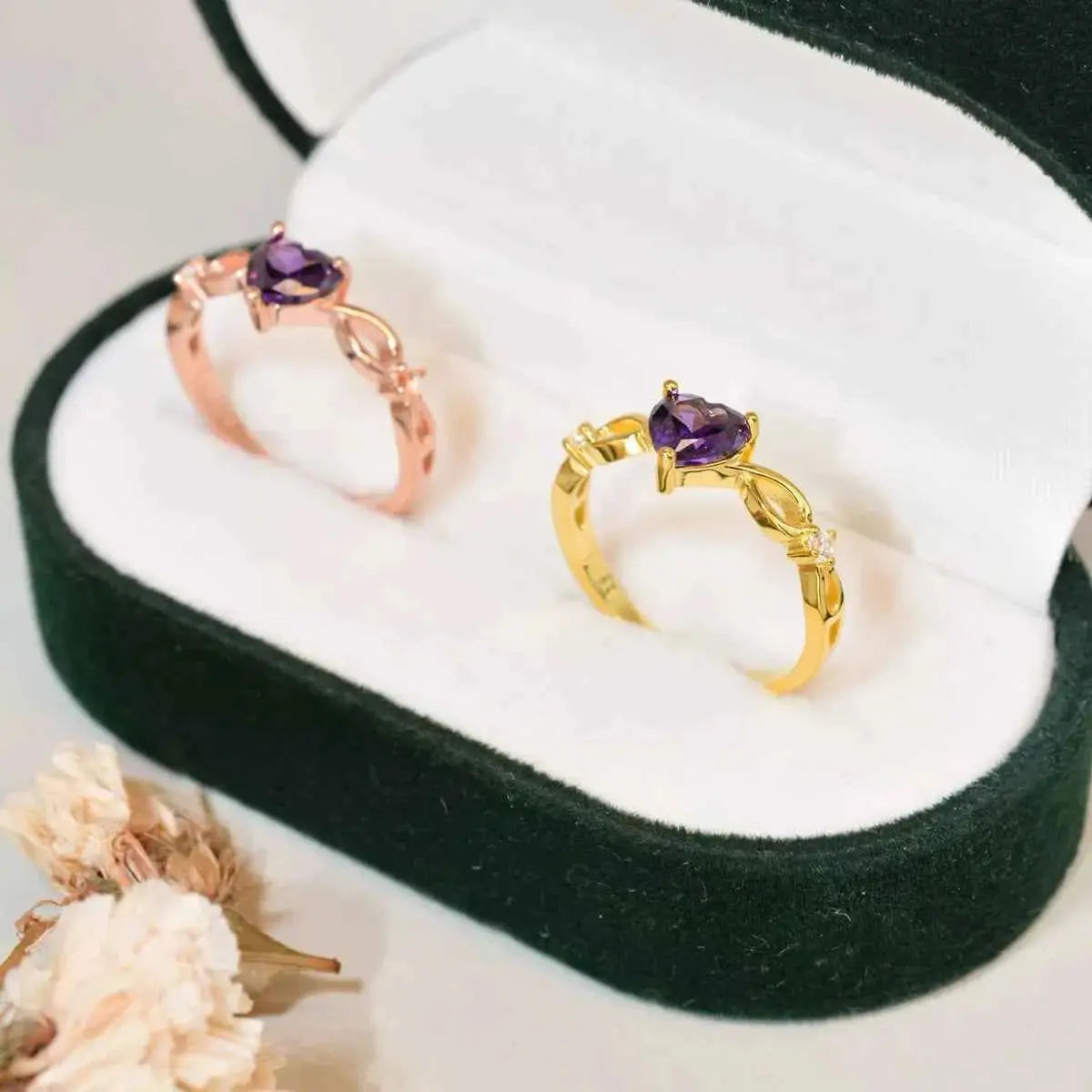 925 Sterling Silver Zircon Heart Ring