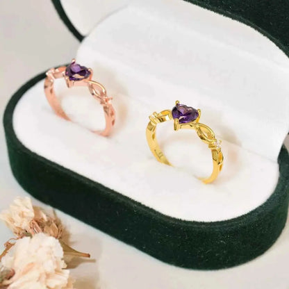 925 Sterling Silver Zircon Heart Ring