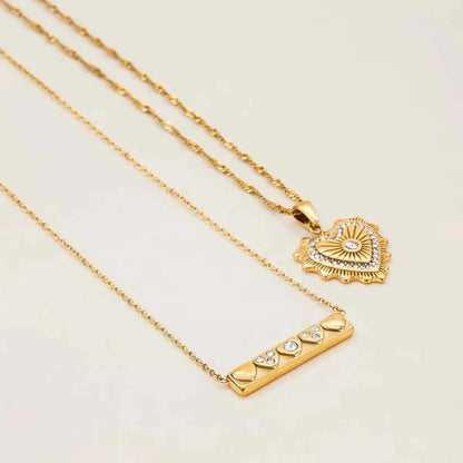 18K Gold-Plated Zircon Pendant Necklace
