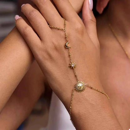 18K Gold-Plated Chain Sun Bracelet