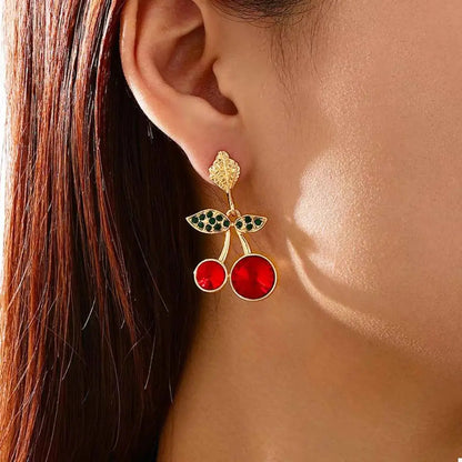18K Gold-Plated Cherry Drop Earrings