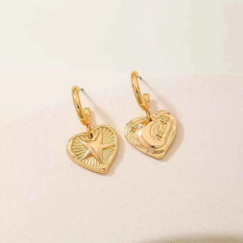 18K Gold-Plated Heart Earrings