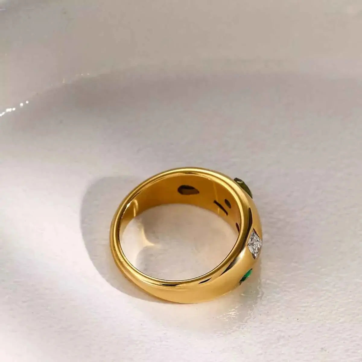 18K Gold-Plated Colorful Zircon Ring