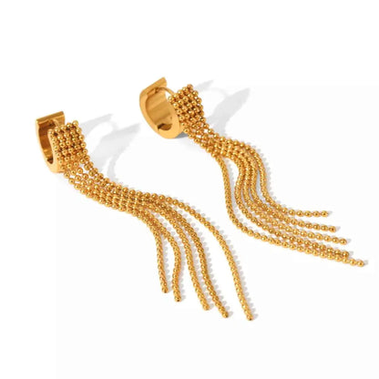 18K Gold-Plated Tassel Chain Earrings