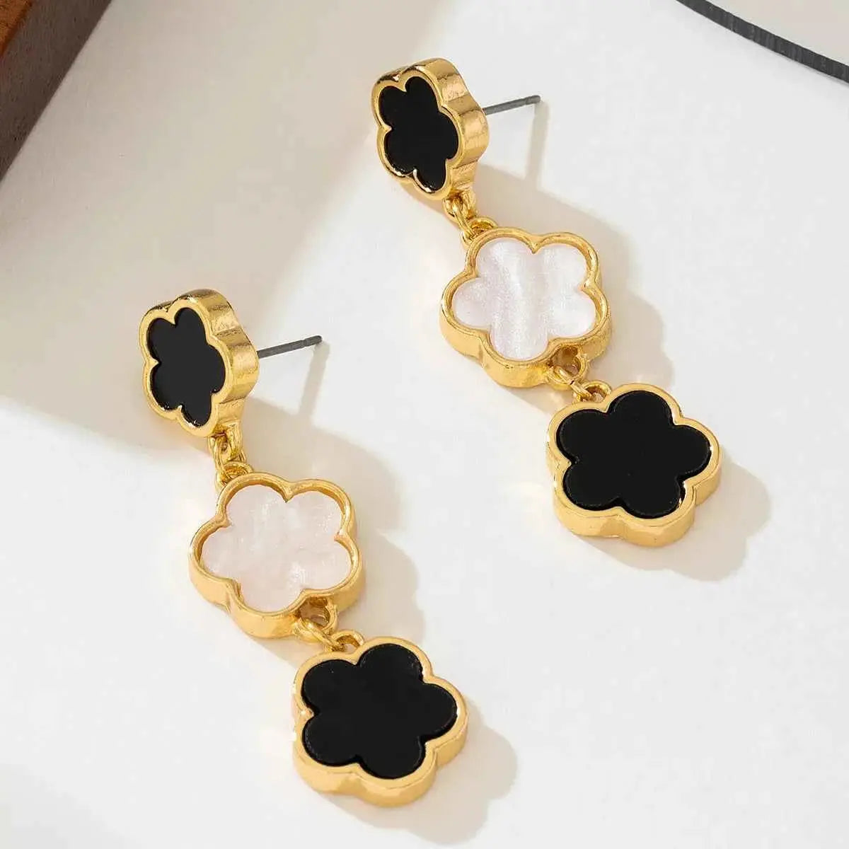 18K Gold-Plated Clover Drop Earrings