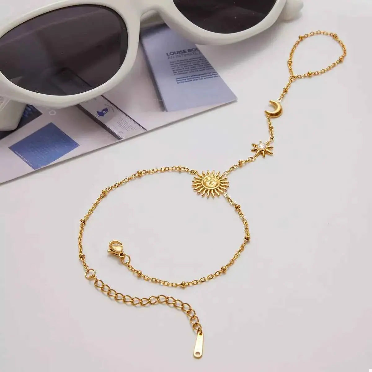 18K Gold-Plated Chain Sun Bracelet