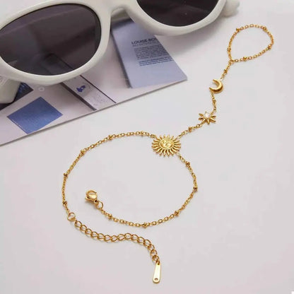 18K Gold-Plated Chain Sun Bracelet