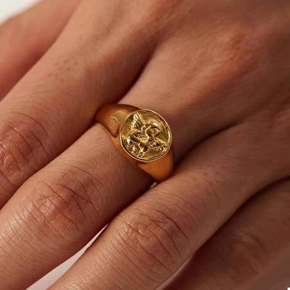 18K Gold-Plated Cupid Ring