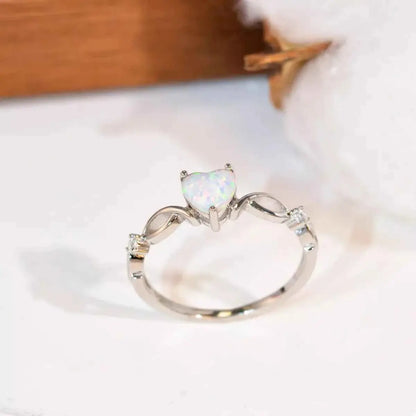 925 Sterling Silver Heart-Shaped Ring