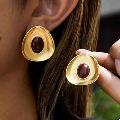 18K Gold-Plated Resin Stud Earrings