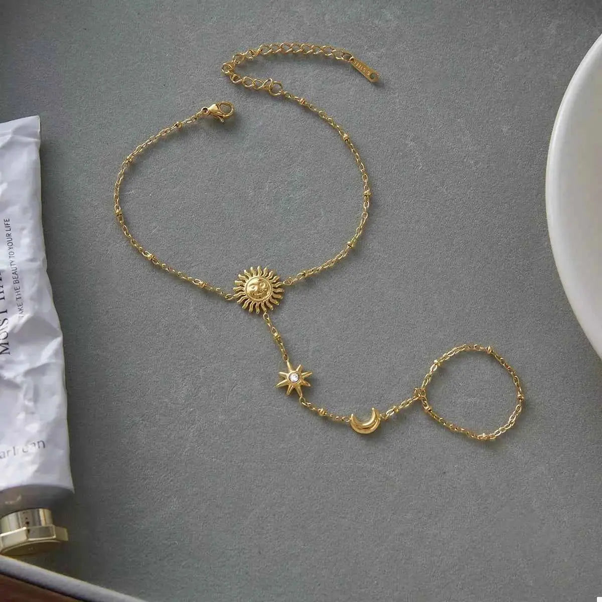 18K Gold-Plated Chain Sun Bracelet