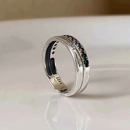 925 Sterling Silver Rhinestone Open Ring