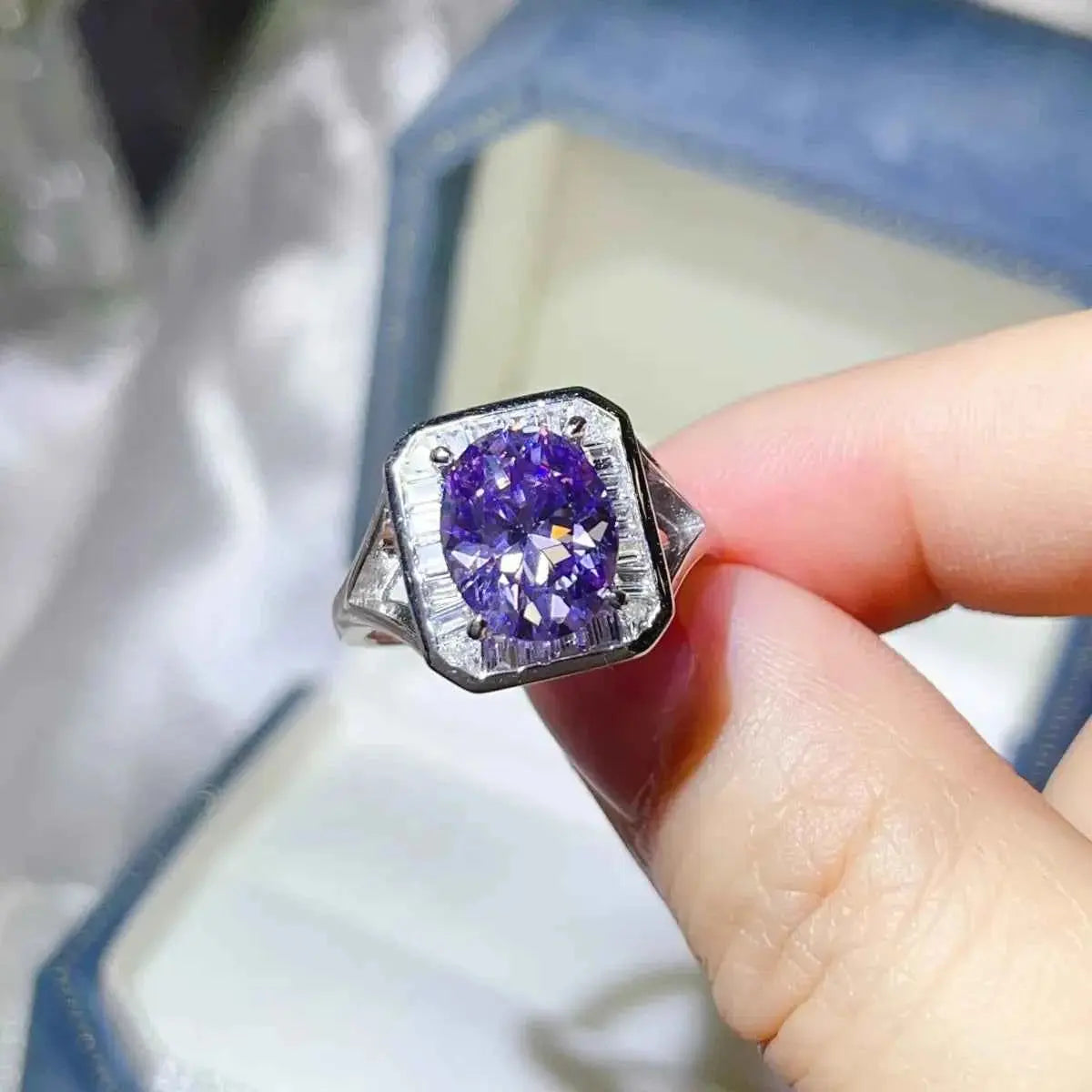 3 Carat Moissanite Square Ring