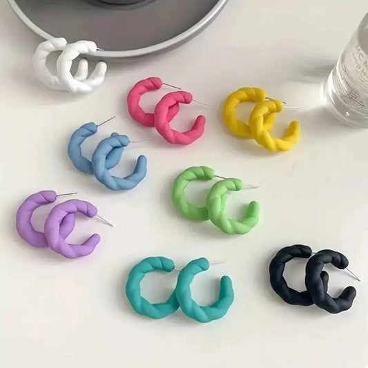 Acrylic C-Hoop Earrings