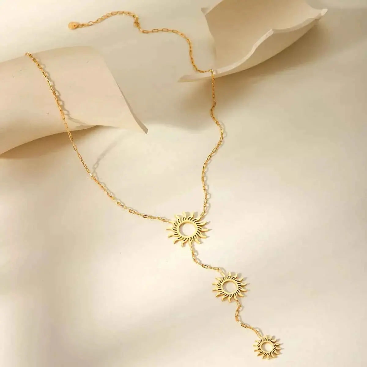 18K Gold-Plated Sun Pendant Necklace