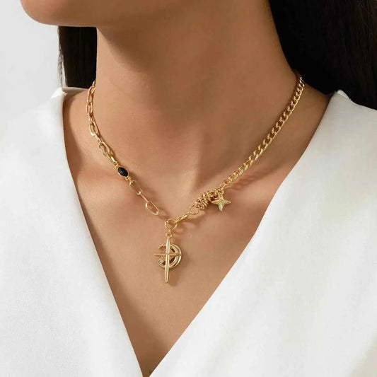 18K Gold-Plated Cross Pendant Necklace