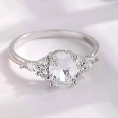 925 Sterling Silver Zircon Ring