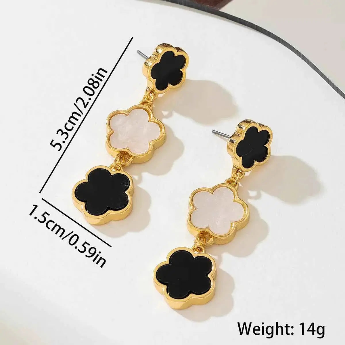 18K Gold-Plated Clover Drop Earrings