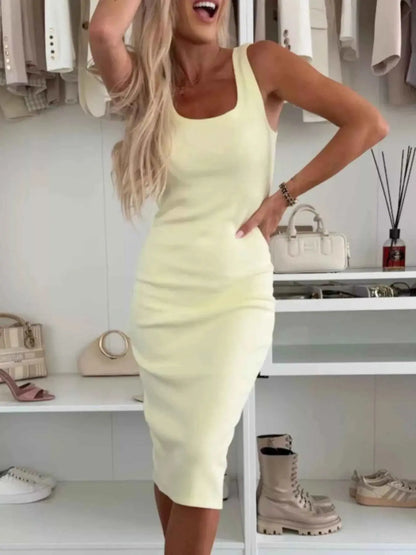 Full Size Slit Square Neck Dress and Outerwear Set Plus Size