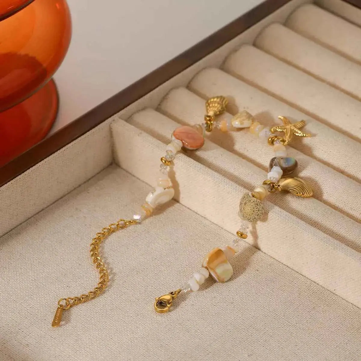 18K Gold-Plated Shell Charm Bracelet