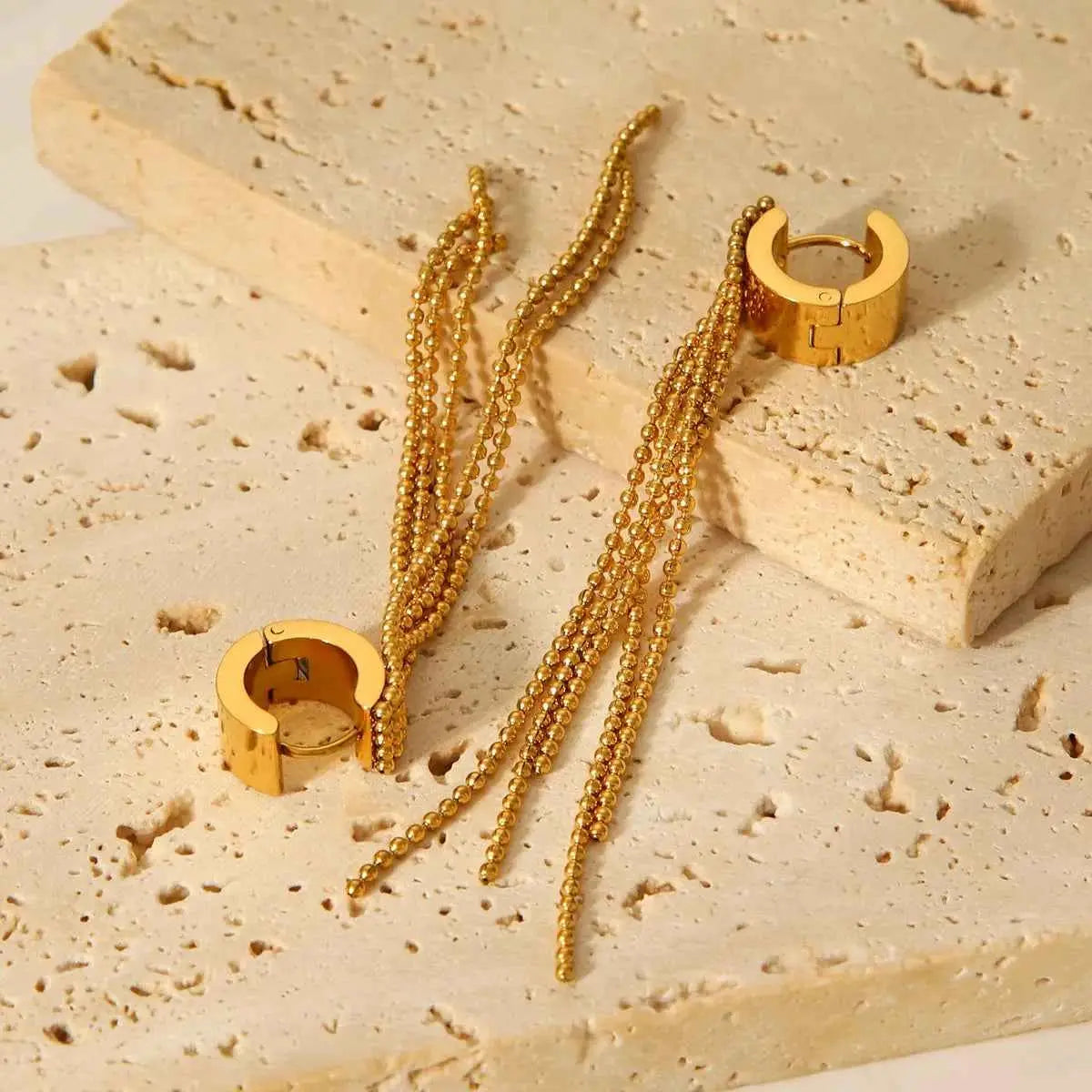 18K Gold-Plated Tassel Chain Earrings