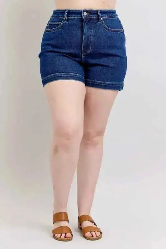 Judy Blue Plus Size High Waist Tummy Control Denim Shorts