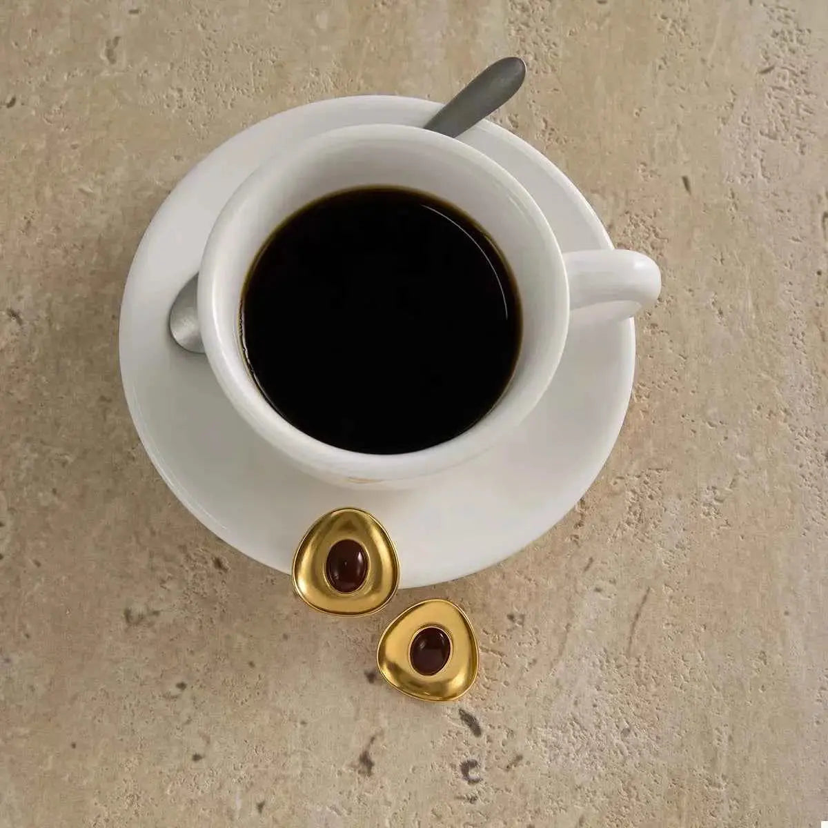 18K Gold-Plated Resin Stud Earrings